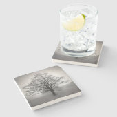 Einziger Baum-Stein-Untersetzer Steinuntersetzer (Seitenansicht)