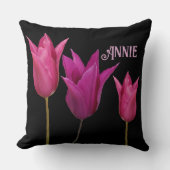 Einziger Name Annie hübsch rosa tulips floral Kissen (Vorderseite)