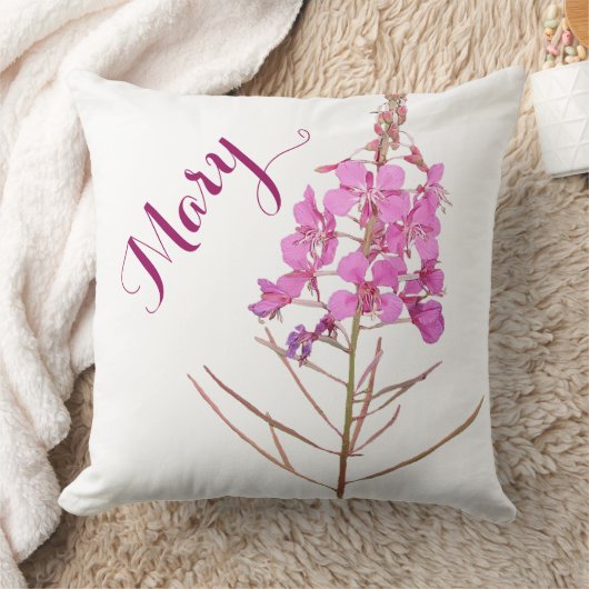 Einziger Name Mary hübsch rosa Blütenschlicht Kissen (Decke)
