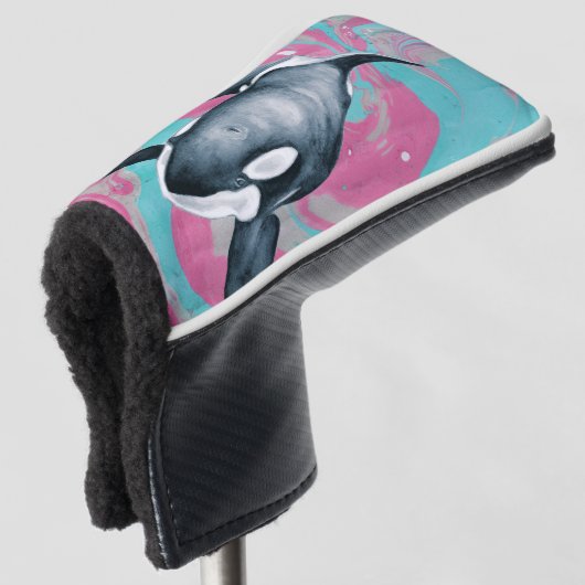Einziger Orcawal Marmor-aquamarines Rosa Golf Headcover (3/4 Vorderseite)