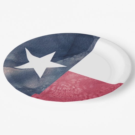 Einziger Stern | Texas Pappteller (Schrägansicht)