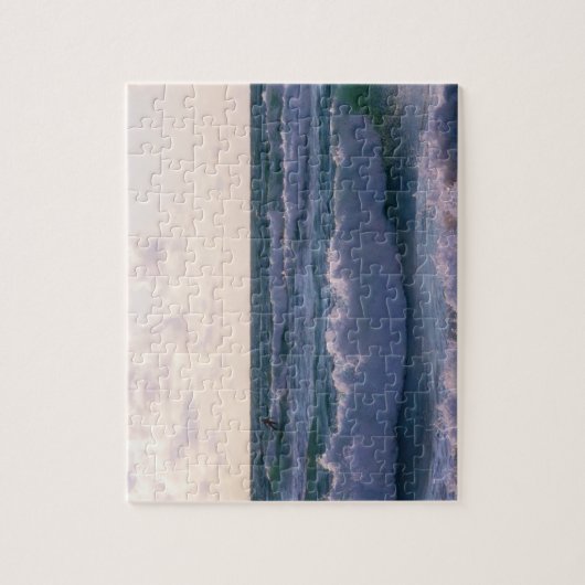 Einziger Surfer an Fistral Strand Newquay Cornwall Puzzle (Vertikal)