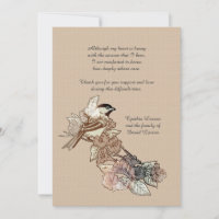 Einziger Vogel-Trauerfall danken Ihnen Notecard