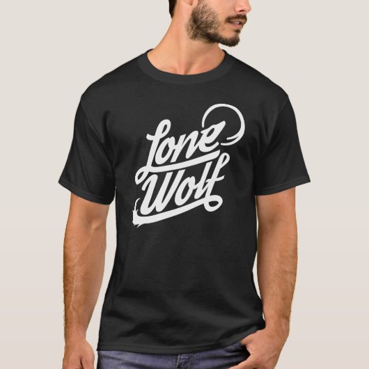 Einziger Wolf-typografisches T-Shirt (Vorderseite)