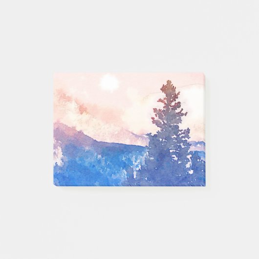 Einziges Baum-Aquarell Post-it Klebezettel (Vorderseite)