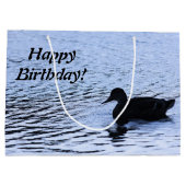 Einziges Enten-Wildlife See-Wasser plätschert Große Geschenktüte (Rückseite)
