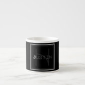 Einziges Grau-Monogramm Espressotasse (Vorderseite)