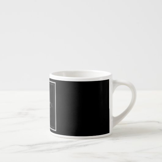 Einziges Grau-Monogramm Espressotasse (Rechts)