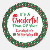 Einziges Jahr 1. Geburtstag Runder Aufkleber (Vorderseite)