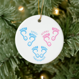 Einziges Kind Sohn Fußspuren Keramik Ornament