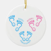 Einziges Kind Sohn Fußspuren Keramik Ornament (Vorne)