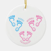 Einziges Kind Tochter Fußspuren Keramik Ornament (Vorne)