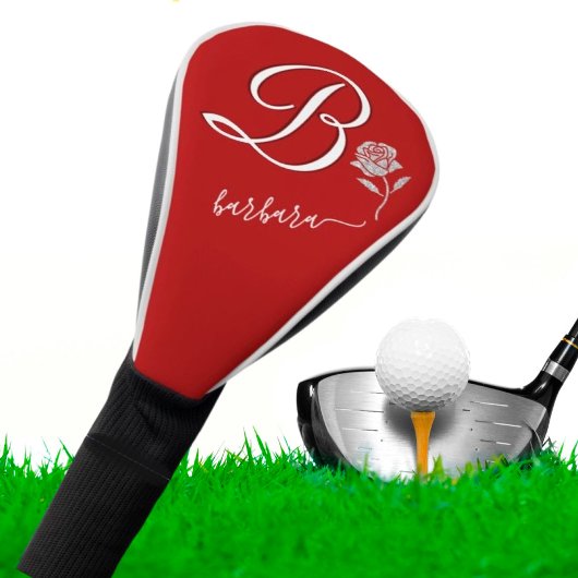 Einziges Rot mit der benutzerdefinierten Rose für  Golf Headcover