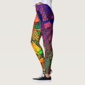 Einzigfarbige Geometrie Abstrakt, verrückt Cool Leggings (Links)