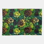 Einzigfarbige Vintage Blumendrucke Geschirrtuch (Horizontal)