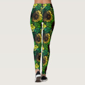 Einzigfarbige Vintage Blumendrucke Leggings (Rückseite)