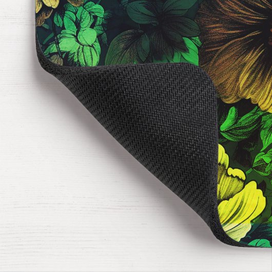 Einzigfarbige Vintage Blumendrucke Mousepad (Ecke)