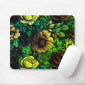 Einzigfarbige Vintage Blumendrucke Mousepad (Mit Mouse)