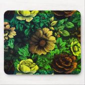 Einzigfarbige Vintage Blumendrucke Mousepad (Vorne)