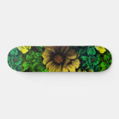 Einzigfarbige Vintage Blumendrucke Skateboard (Horizontal)