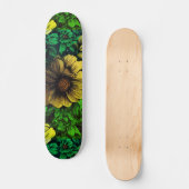 Einzigfarbige Vintage Blumendrucke Skateboard (Vorderseite)