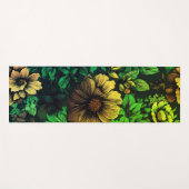Einzigfarbige Vintage Blumendrucke Yogamatte (Vorderseite (Horizontal))