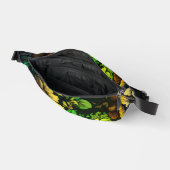 Einzigfarbige Vintage grüne Blumendrucke Bauchtasche (Offen)