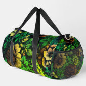 Einzigfarbige Vintage grüne Blumendrucke Duffle Bag (Rechte Ecke)