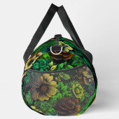 Einzigfarbige Vintage grüne Blumendrucke Duffle Bag (Rechts)
