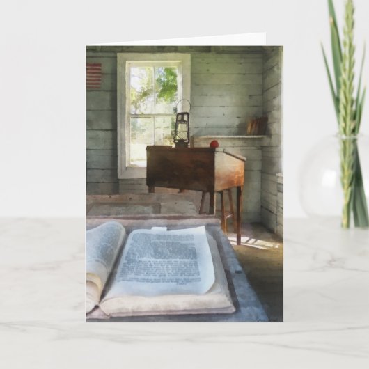 Einzimmerschulhaus mit Buchbestand Karte (Vorderseite)