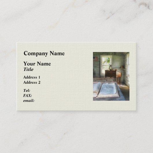 Einzimmerschulhaus mit Buchbestand Visitenkarte (Vorderseite)