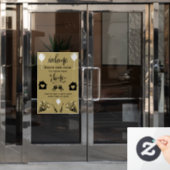 Einzugsparty Willkommen Fensteraufkleber (Büro Tür)