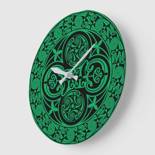 Eire Celtic Irish Ambigram Große Wanduhr (Winkel)