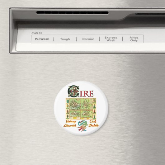 Eire Cities Map Magnet (In Situ (Geschirrspüler))