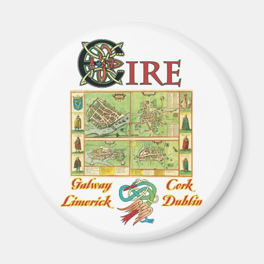 Eire Cities Map Magnet (Vorne)