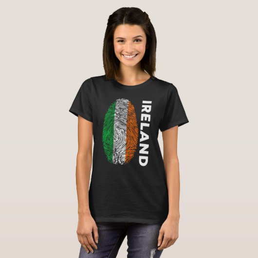 Eire Fingerprint St Patrick's Day Irish Flag Irela T-Shirt (Vorne ganz)