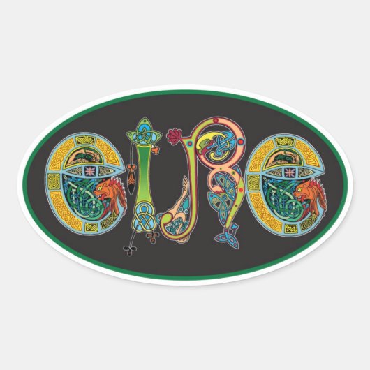 Eire Oval Euro Sticker (Vorderseite)