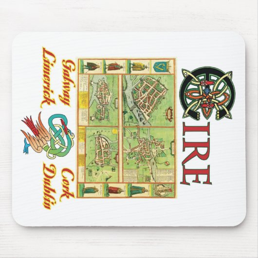 Eire-Stadt-Karte Mousepad (Vorne)