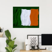 Éirinn geh brách! Irish Flag Wall Print Poster (Heimbüro)