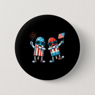 Eis am Stiel Amerikanische Flagge 4. Juli Patrioti Button