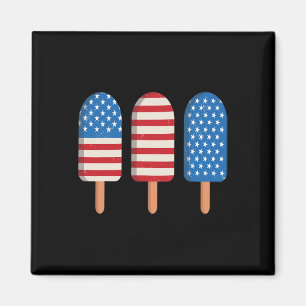 Eis am Stiel Amerikanische Flagge Patriotisch 4. J Magnet