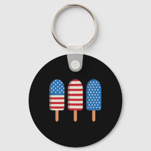 Eis am Stiel Amerikanische Flagge Patriotisch 4. J Schlüsselanhänger