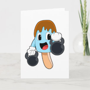 Eis am Stiel beim Krafttraining mit Hanteln Karte