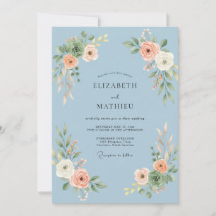 Eis Apricot Blütenblatt Hochzeit Einladung