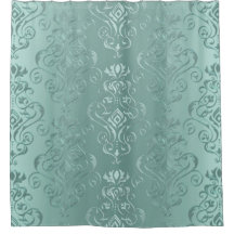 Eis-Aqua-Vintage-Damask-Druck