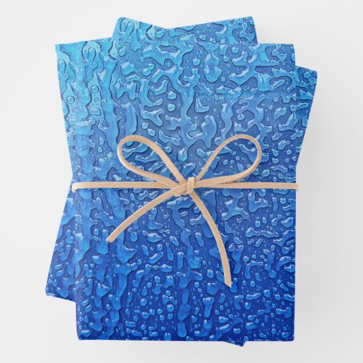 Eis auf blauem Metall Geschenkpapier Set (Beispiel)