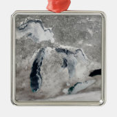 Eis auf den Großen Seen, Staaten. Ornament Aus Metall (Vorne)