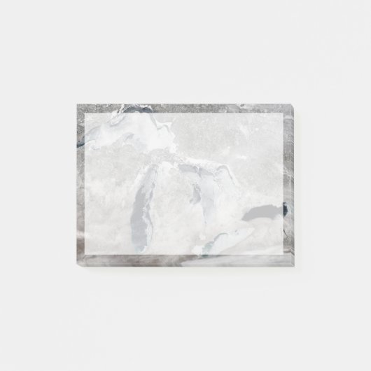 Eis auf den Großen Seen, Staaten. Post-it Klebezettel (Vorderseite)