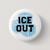 EIS AUS blaues Eis Button (Vorderseite)