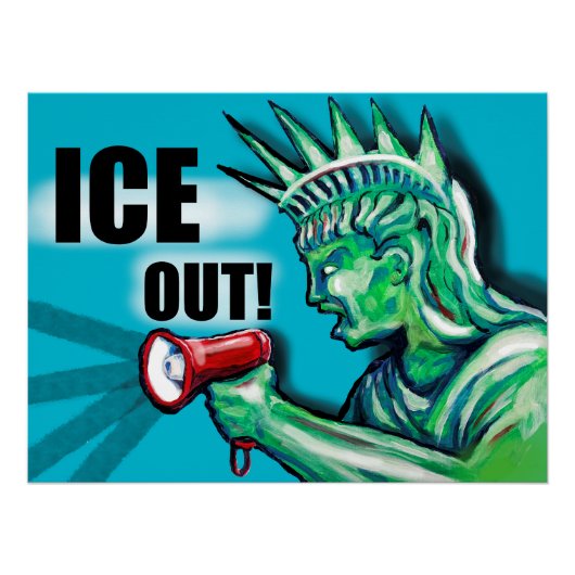 EIS AUS, protestiere Statue der Freiheit Poster (Vorderseite)